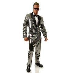 Metallic Silver Disco Ball Adult Tuxedo