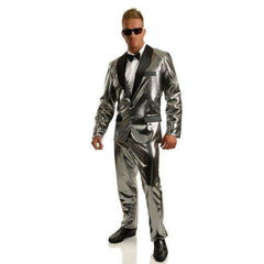 Metallic Silver Disco Ball Adult Tuxedo