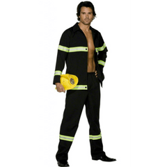 Deluxe Blazing  Fire Fighter Adult Costume