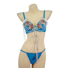 Paradise Princess Turquoise Seashell Bra Top