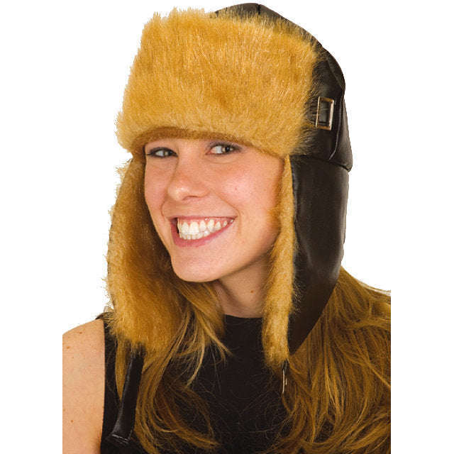 Vinyl Aviator Hat w/ Fur Lining