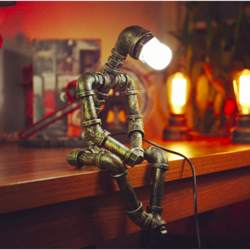 Sitting Robot Industrial Table Lamp