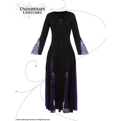 Mystic Witch Purple & Black Robe Women's Costume