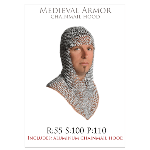 Medieval Aluminum Lightweight Chainmail Hood