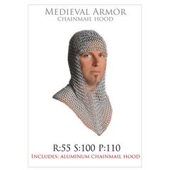 Medieval Aluminum Lightweight Chainmail Hood