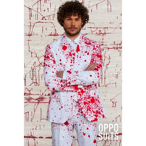 OppoSuits Bloody Harry Splattered White Three Piece Suit