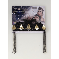 Deluxe Black & Gold Women's Flapper Headband