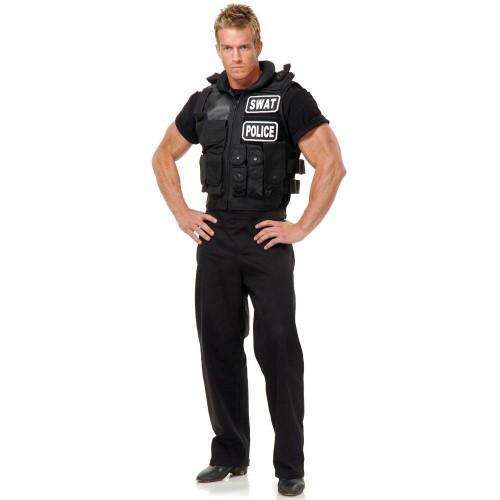 Black SWAT Tactical Vest Deluxe Adult Costume