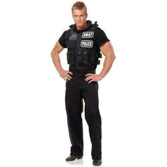 Black SWAT Tactical Vest Deluxe Adult Costume