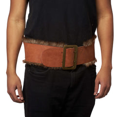 Leatherlike Faux Fur Trim Viking Belt