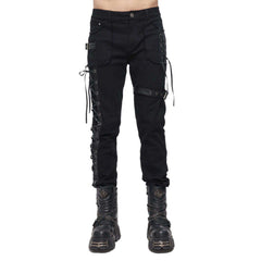 Black Laced Up Gothic Jeans