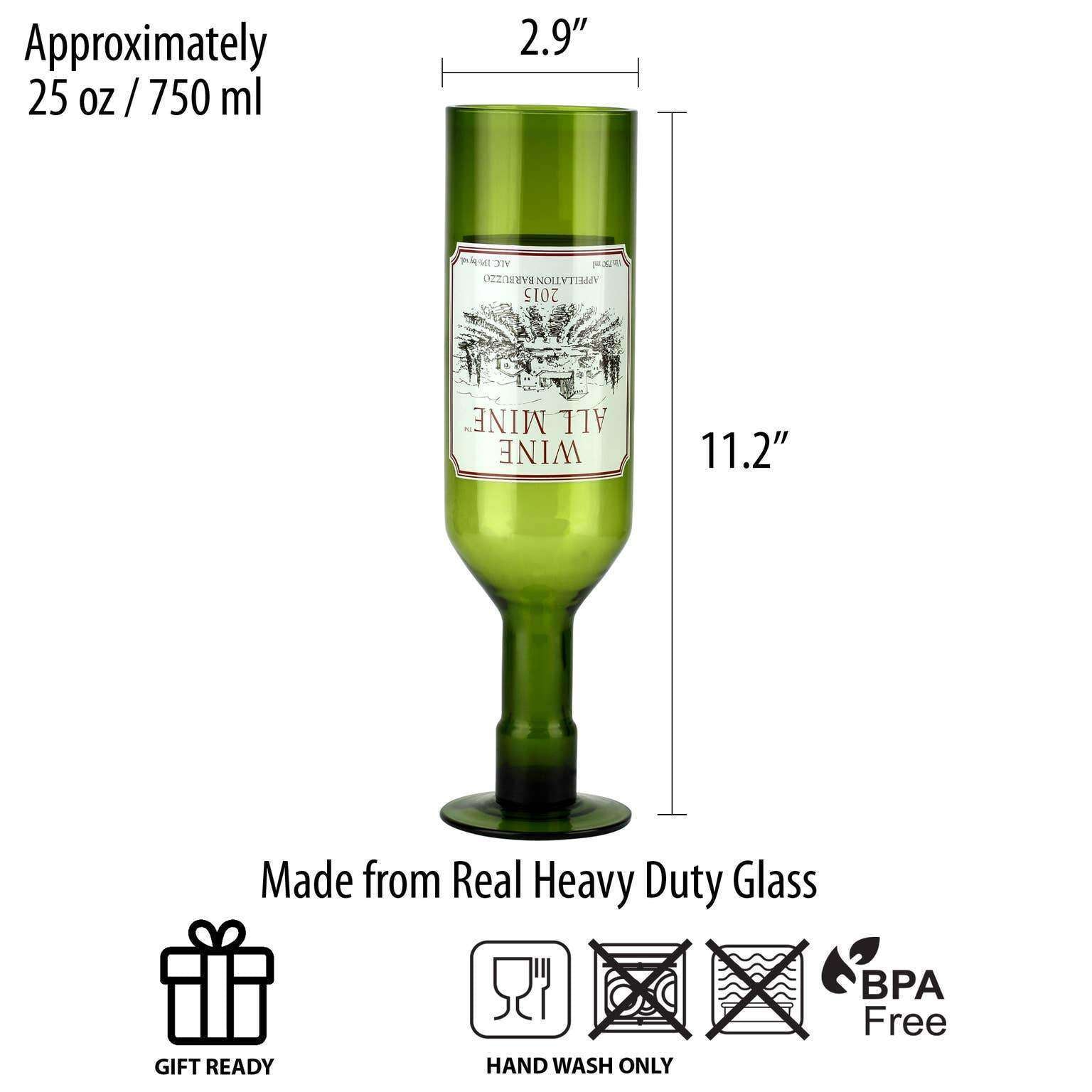 Upside Down Wine Bottle Glass