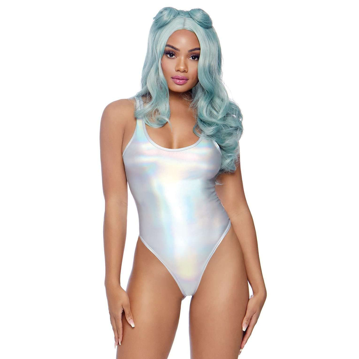 Holographic Metallic Spandex Bodysuit