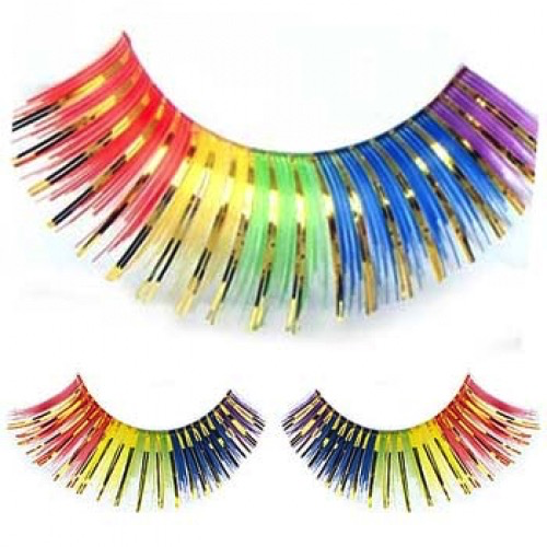 Prideful Rainbow & Gold Metallic Flared Eyelashes