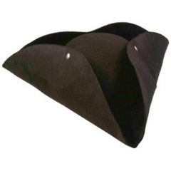 Classic Black Felt Adult Pirate Hat