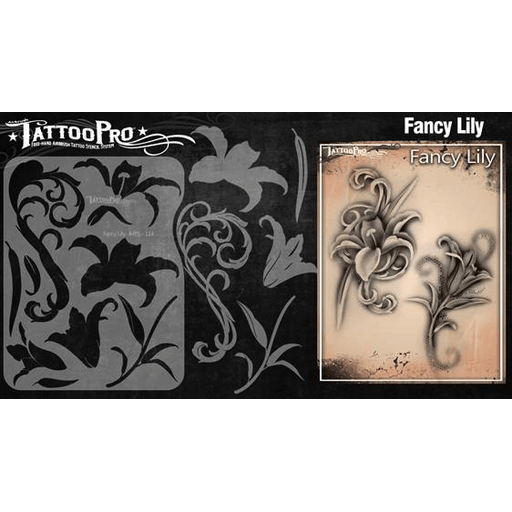 Fancy Lily Tattoo Stencil