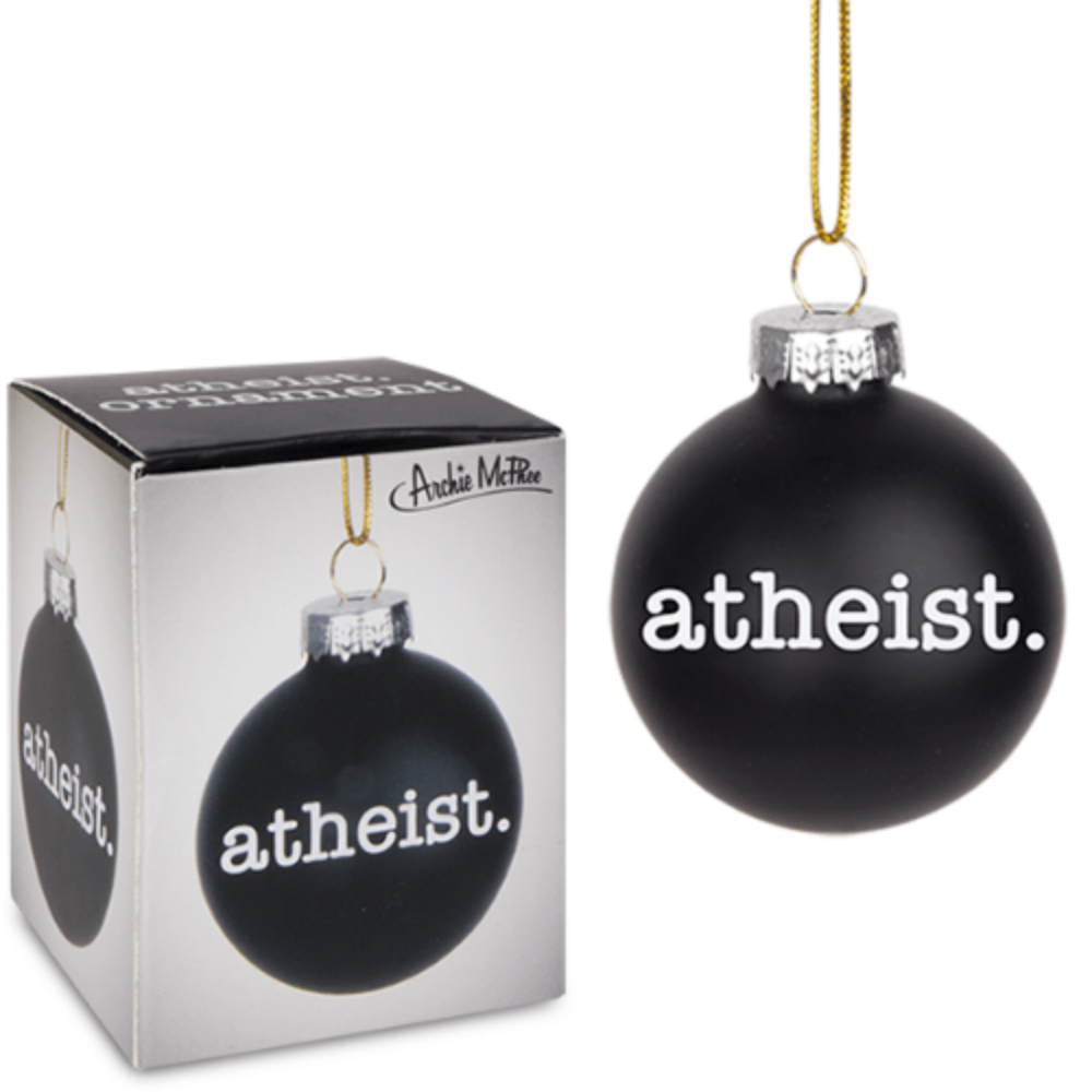 Atheist Black Ball Holiday Christmas Ornament