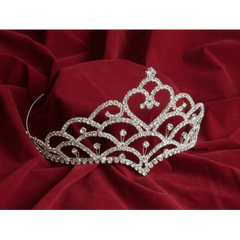 Silver Rhinestone Heart Tiara