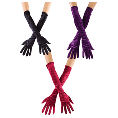 Elegant Long Velvet Gloves