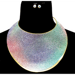 Holographic Necklace Set W/ Stones