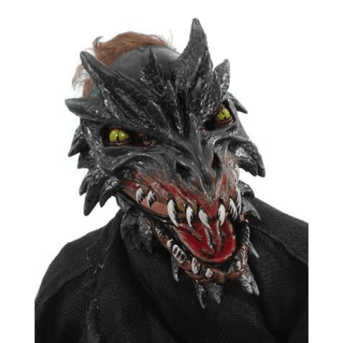 Black Noir Dragon Mask with Moving Jaw