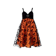 Bobbity Black & Orange Witch Light Up Skirt Women's Adult Costume w/ Witch's Hat