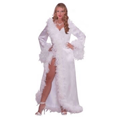 Hollywood Marabou Satin Robe