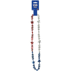 Red Silver & Blue USA Beads