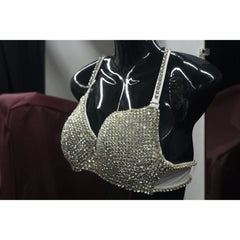 Festival Rhinestone Sparkling White Bra Top