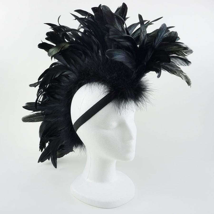 Black Coque Feather Mohawk