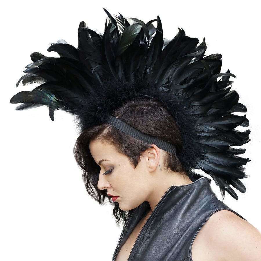 Black Coque Feather Mohawk