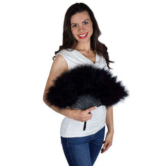 Black Marabou Feather Fan