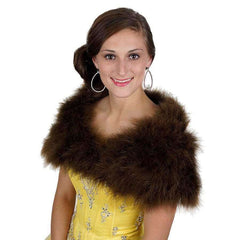 Brown Marabou Shawl