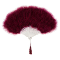 Burgundy Marabou Feather Fan