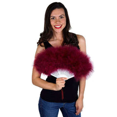 Burgundy Marabou Feather Fan