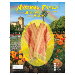 Yellow Ochre Striped Poncho Adult Costume