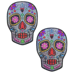 Multi-Color Sugar Skull Nipple Pasties