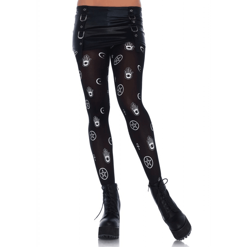 Mystical Symbol Opaque Tights