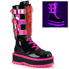 Demonia Black/UV Pink Slacker-156 Boots