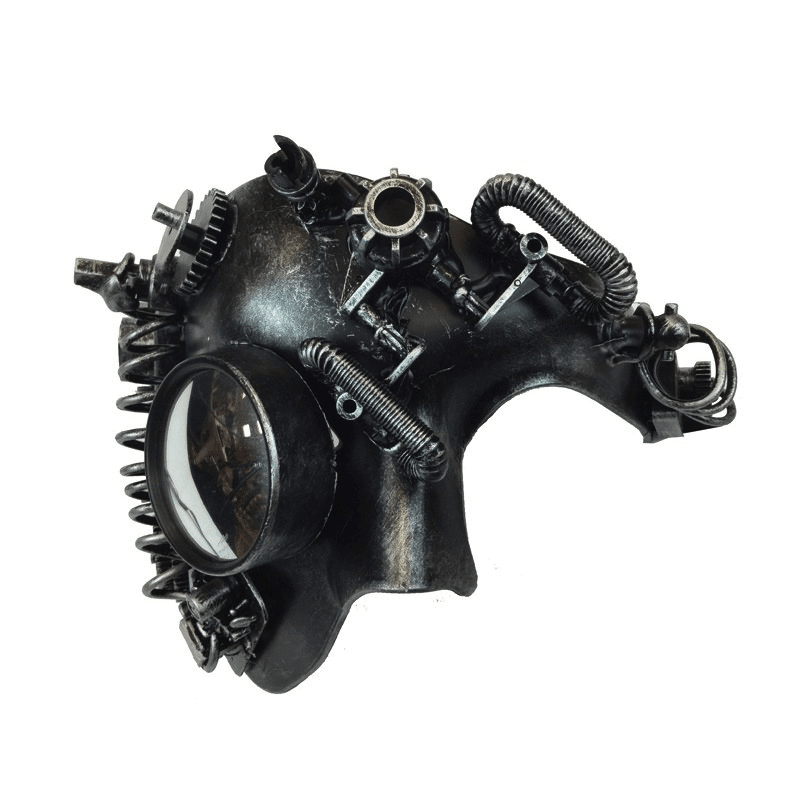 Distressed Black Steampunk Phantom Mask