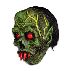 Horrifying Green Ghoul Mask with Red Eyes and Teeth