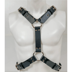 Vertical Vegan Leather Black Harness