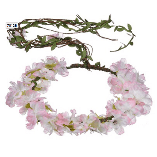 Pink & White Flower Garland Crown