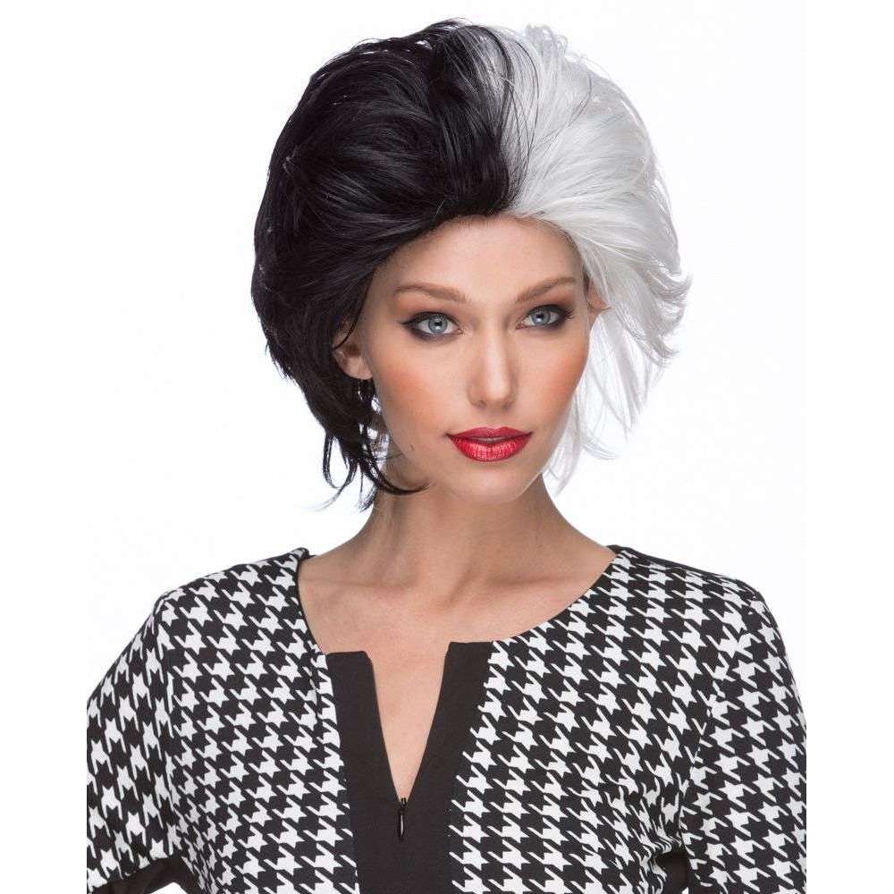 Wicked Black and White Split Dye Wig