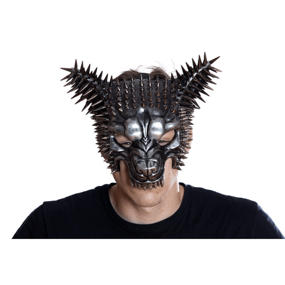 Burning Man Silver Spike Wolf Mask