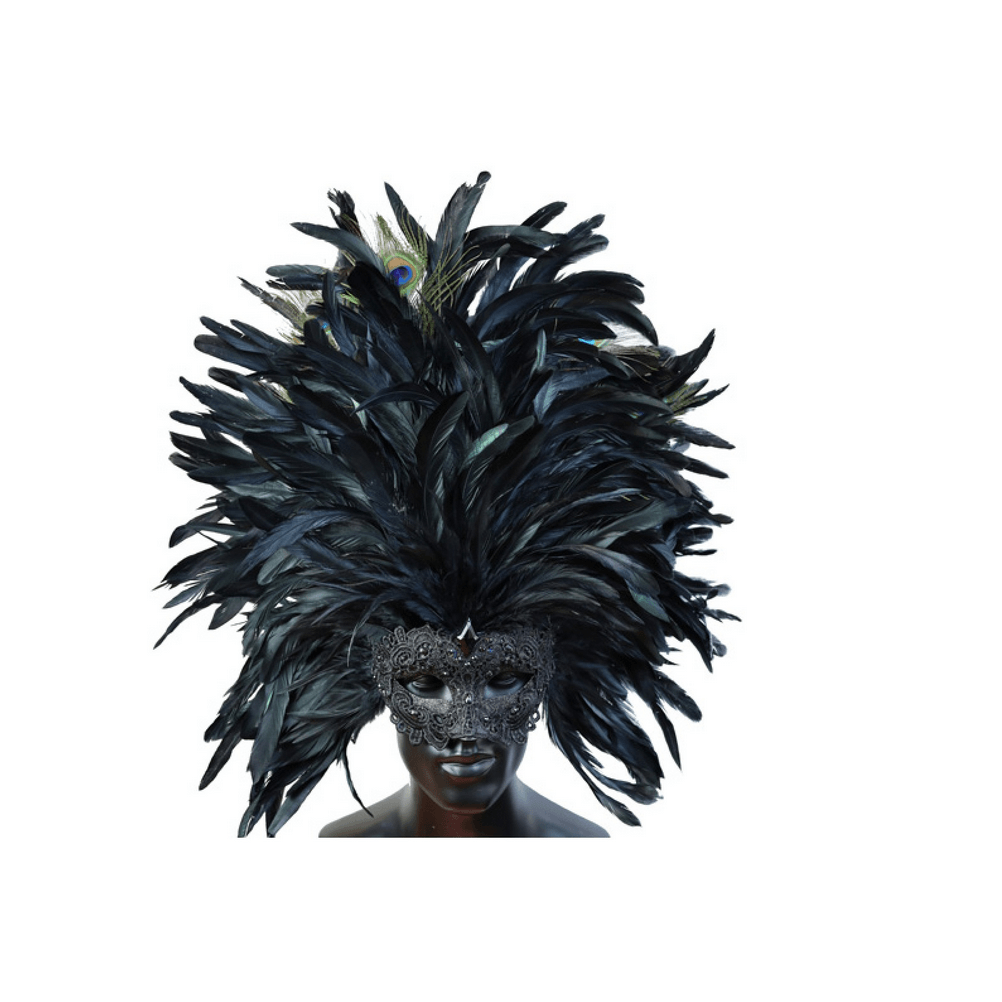 Premium Venetian Party Mask with Feathers