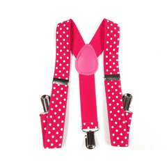 Hot Pink White Polka Dot Suspenders