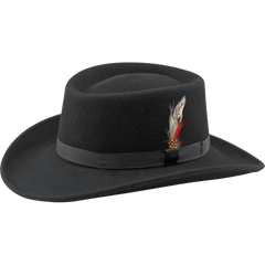 Black Soft Felt Gambler Hat