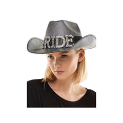 Silver Bride Cowboy Hat with Rhinestones