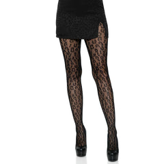 Leopard Fishnet Tights